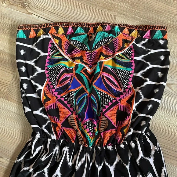 Trina Turk X INC International Concepts Tribal Print strapless Jumpsuit Size S - Picture 3 of 12